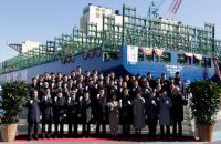 HD Hyundai, Hanwha delivers 1st of 12 container ships to HMM